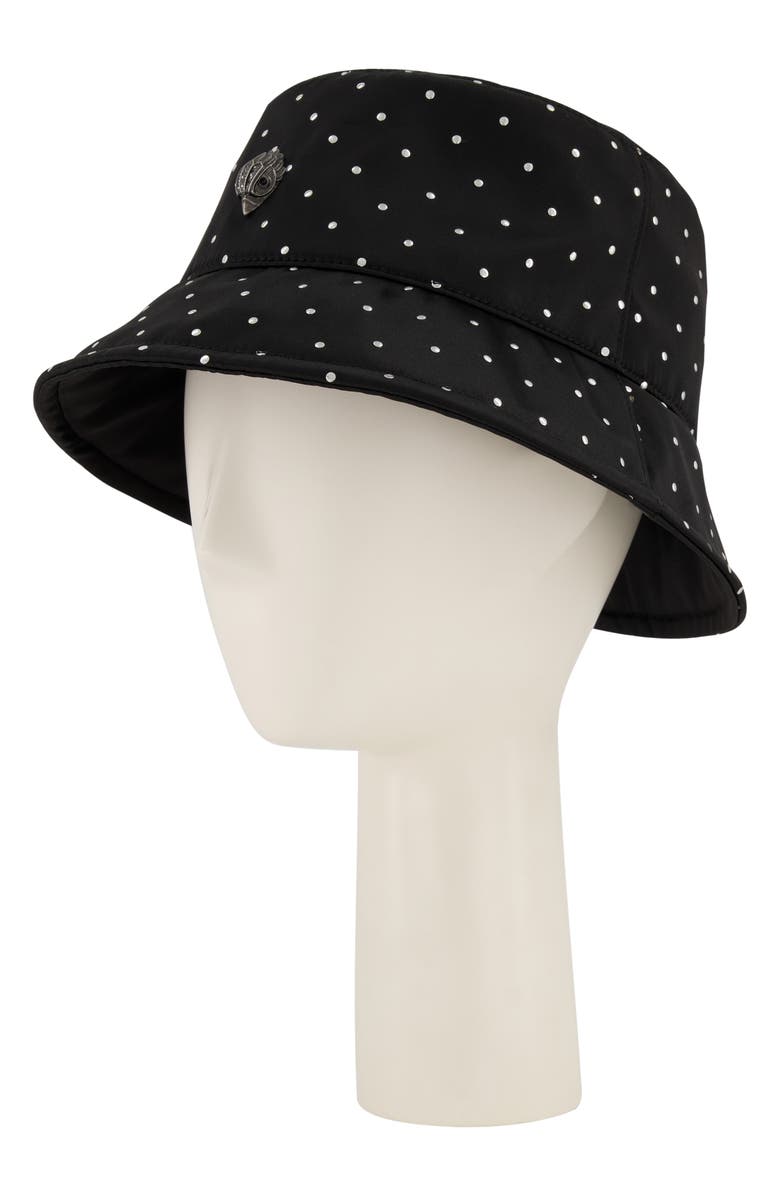 Kurt Geiger London Studded Reversible Nylon Bucket Hat, Alternate, color, Black