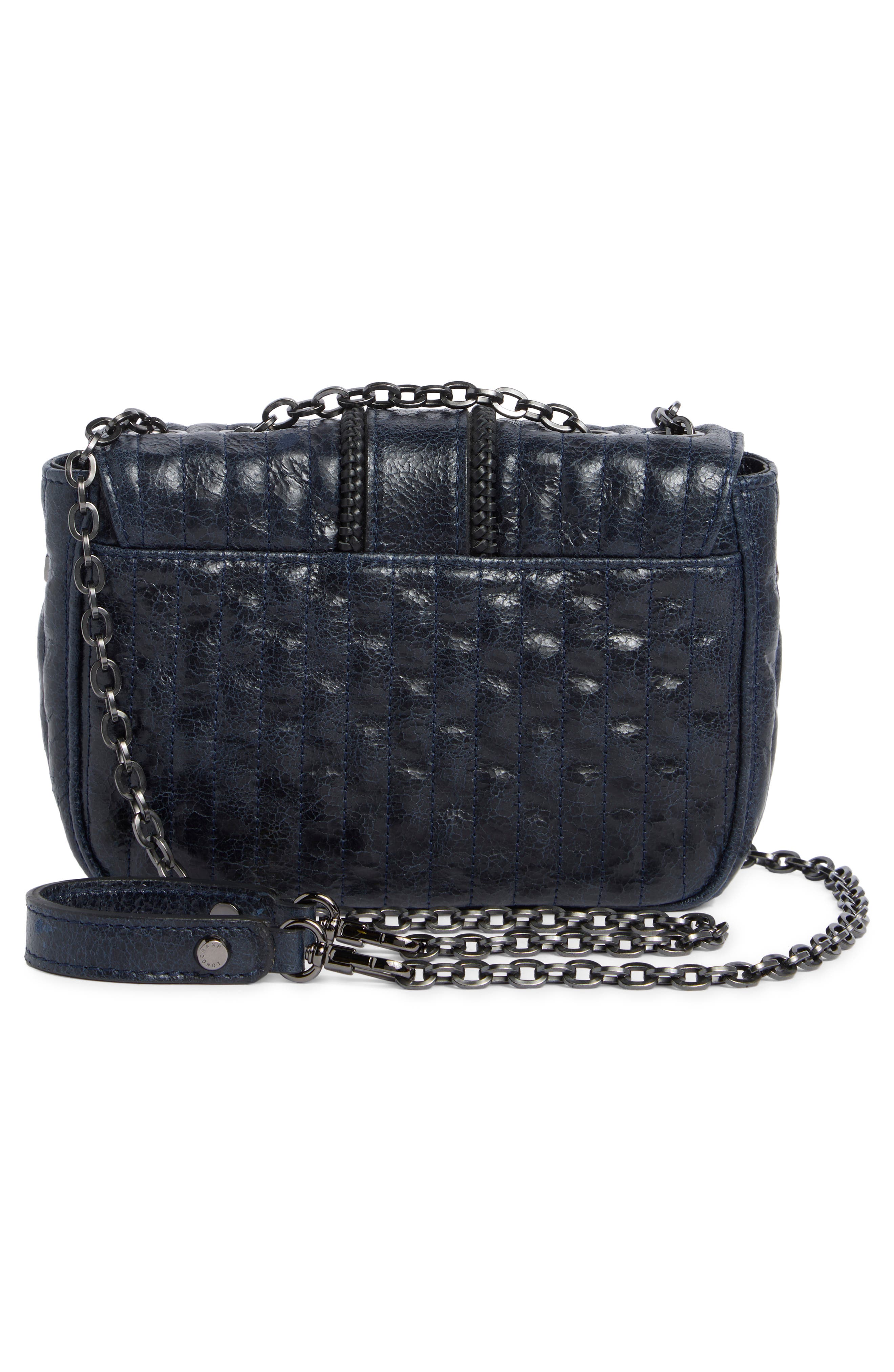 Longchamp Amazone Matelasse Leather Crossbody Bag, Alternate, color, Navy