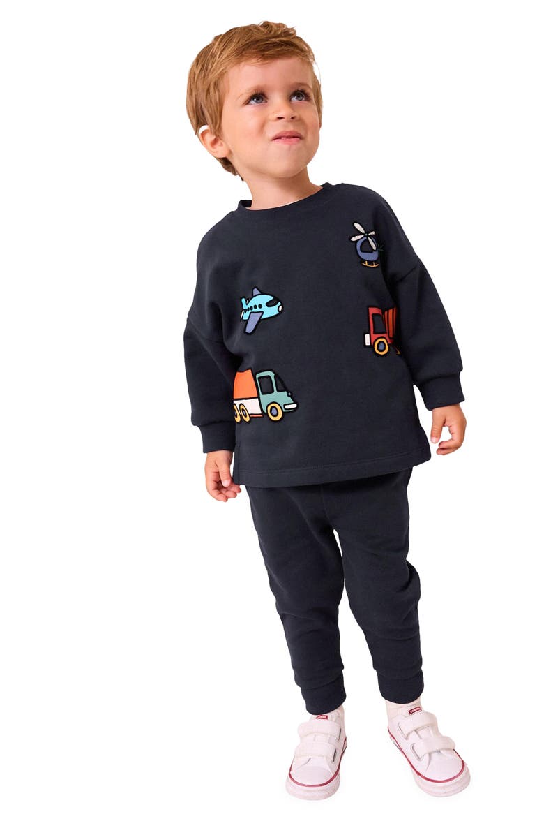 NEXT Kids' Vehicle Print Sweatshirt & Joggers Set, Alternate, color, 