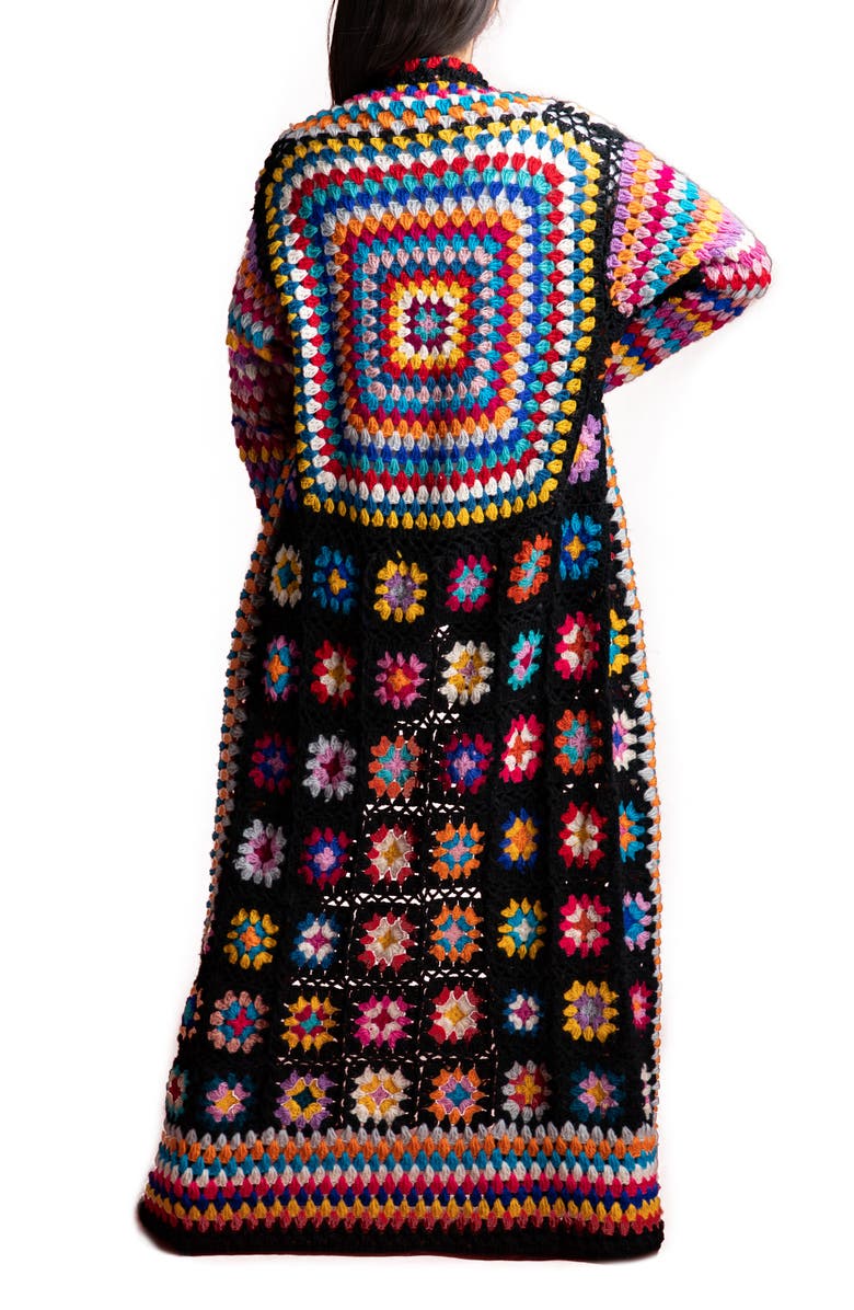 SAACHI Patchwork Crochet Wool Ruana, Alternate, color, 