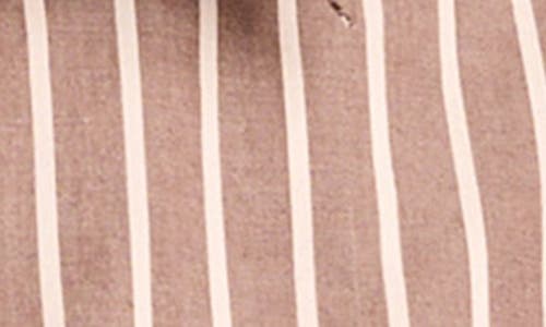 Lucky Brand Stripe Crop Poplin Button-up Shirt In Brown Stripe