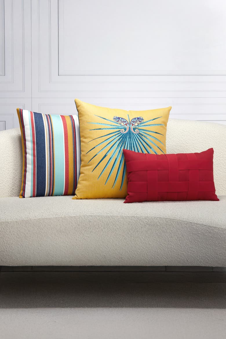 Sicily Stripe Indoor & Outdoor Woven Accent Pillow, Alternate, color, Multi