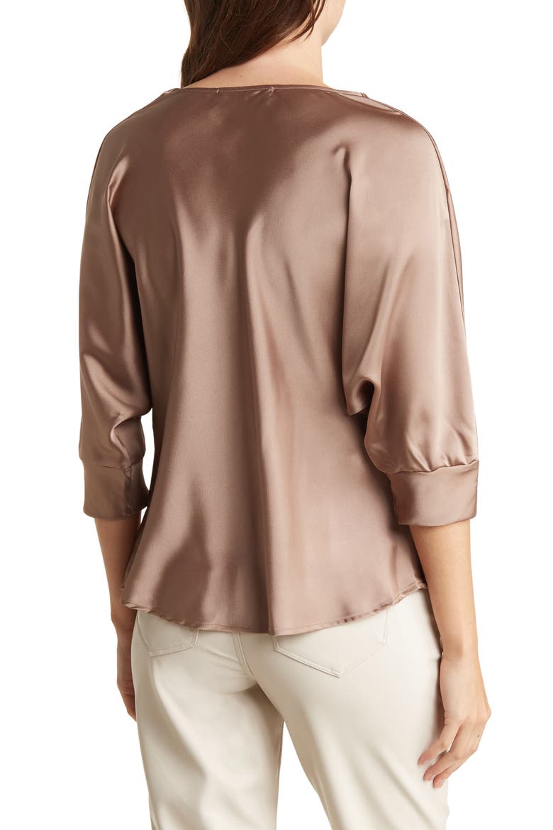 Cowl Neck Satin Blouse, Alternate, color, DUNE