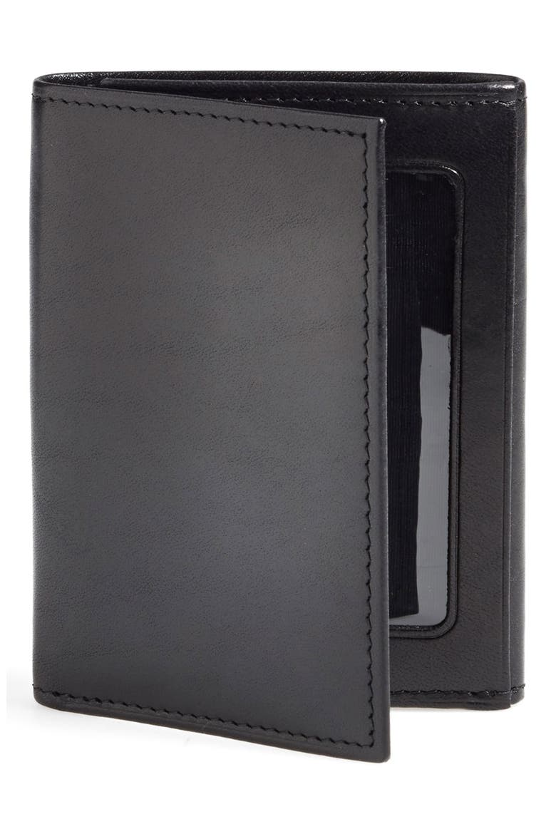Old Leather Double ID Trifold Wallet, Main, color, BLACK