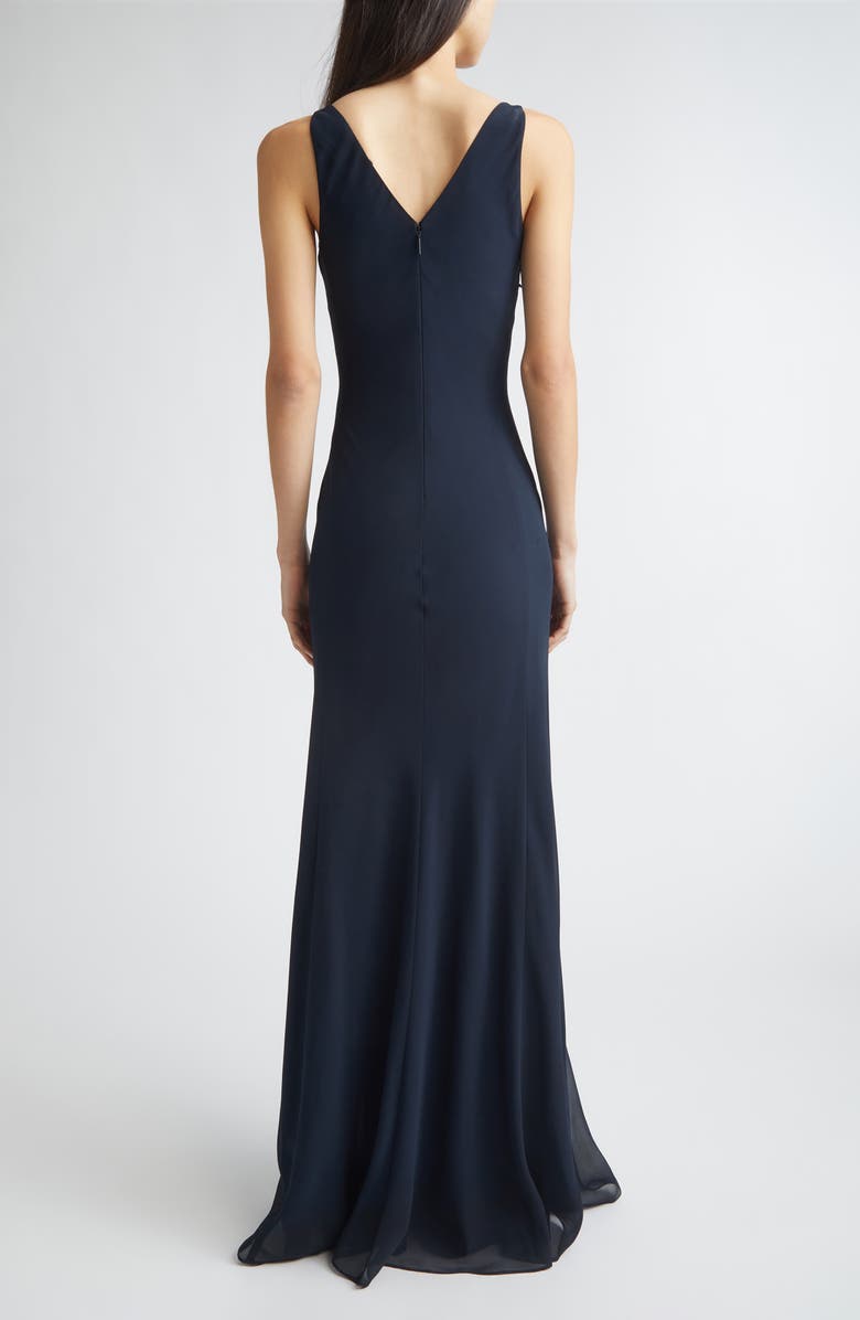 Jason Wu Collection Plunging Cowl Georgette Gown, Alternate, color, Ultra Navy