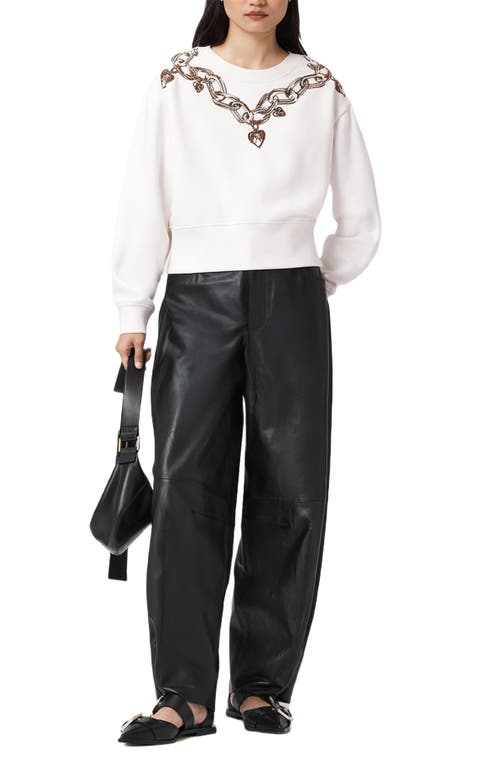 Allsaints Drip Separo Locket Graphic Cotton Blend Sweatshirt In White
