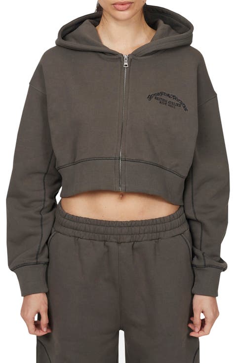 Coverlock Vintage  Crop Zip Hoodie