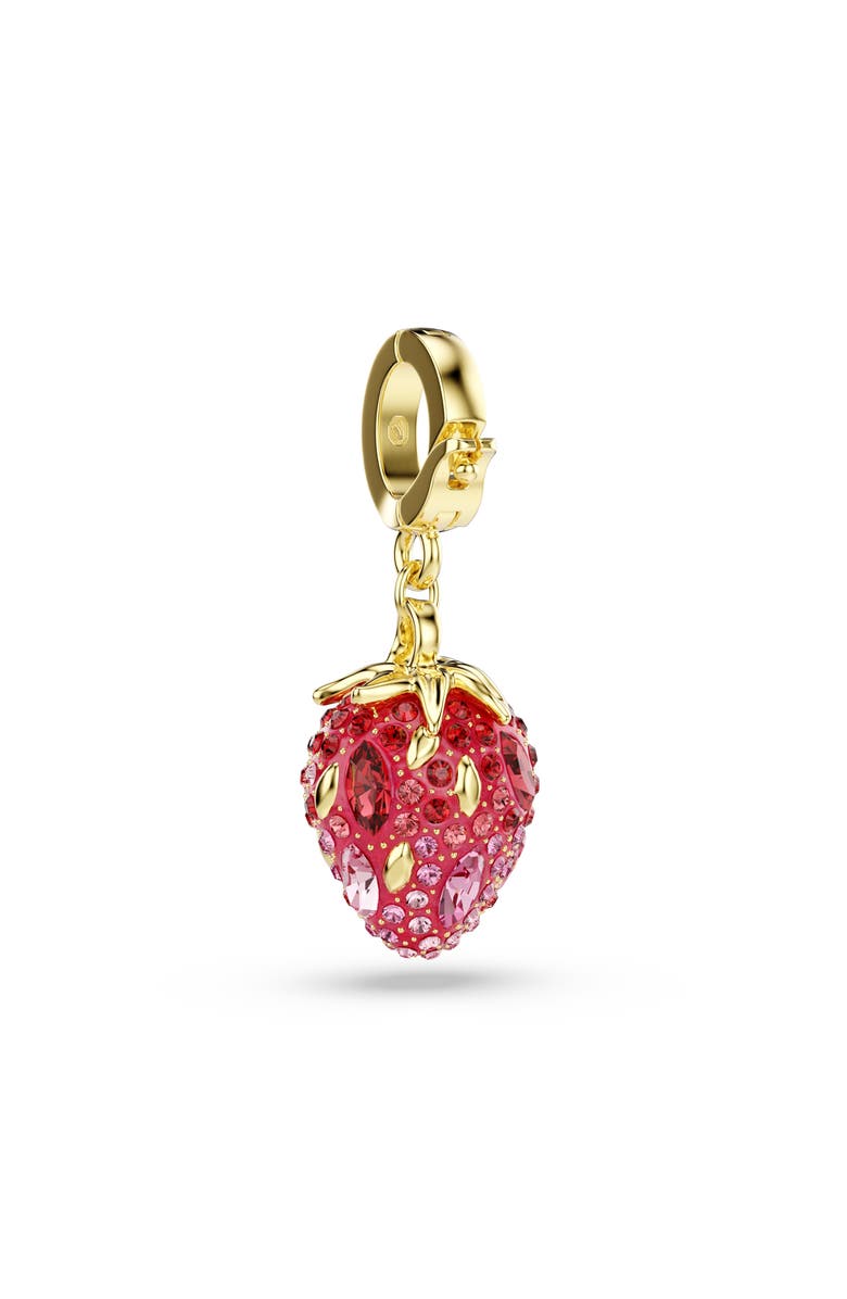 Swarovski Idyllia Crystal Strawberry Charm, Alternate, color, Red/ Gold