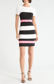Tommy Hilfiger Short Sleeve Colorblock Sheath Dress