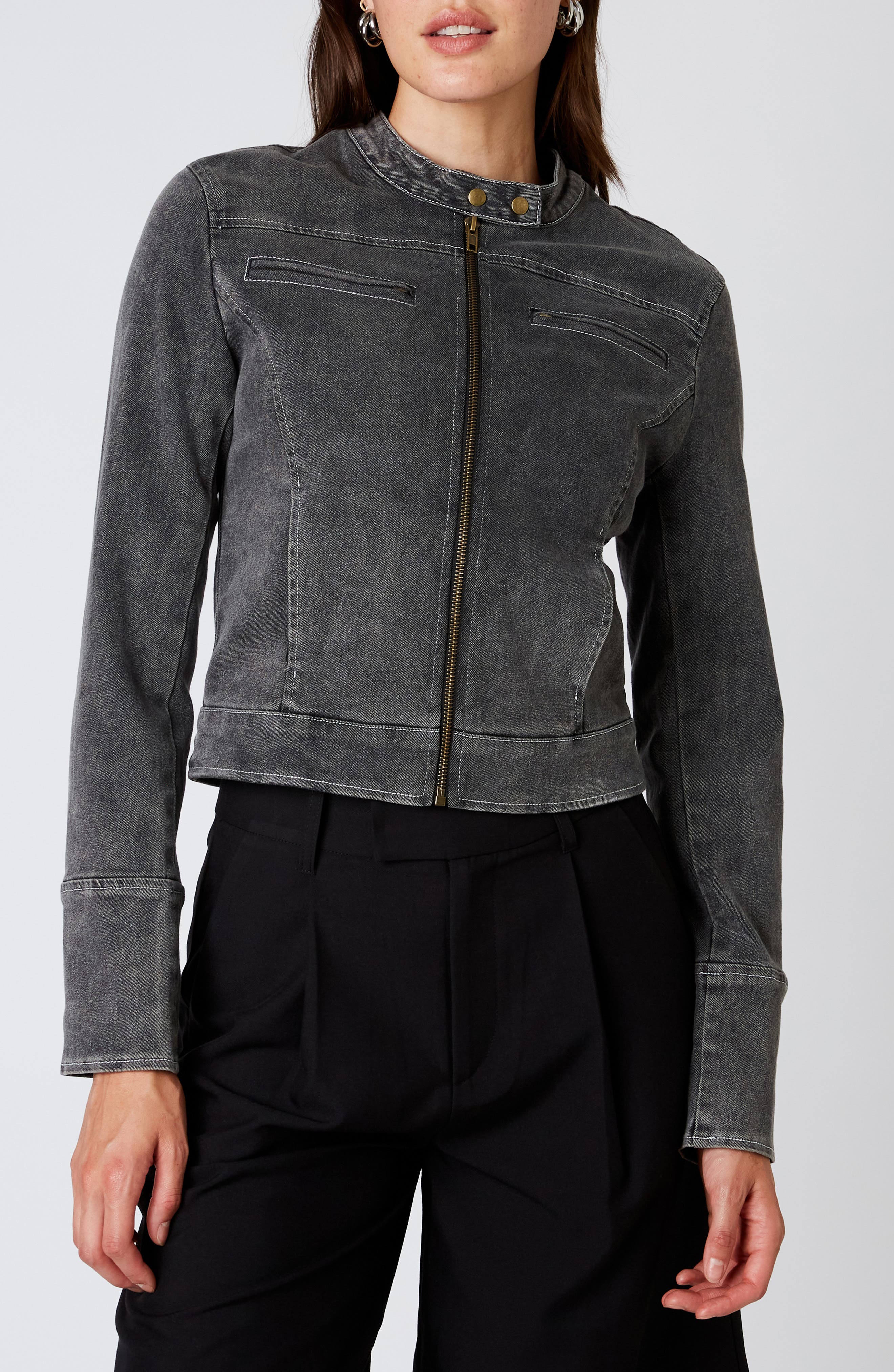 Nia Julia Denim Moto Jacket
