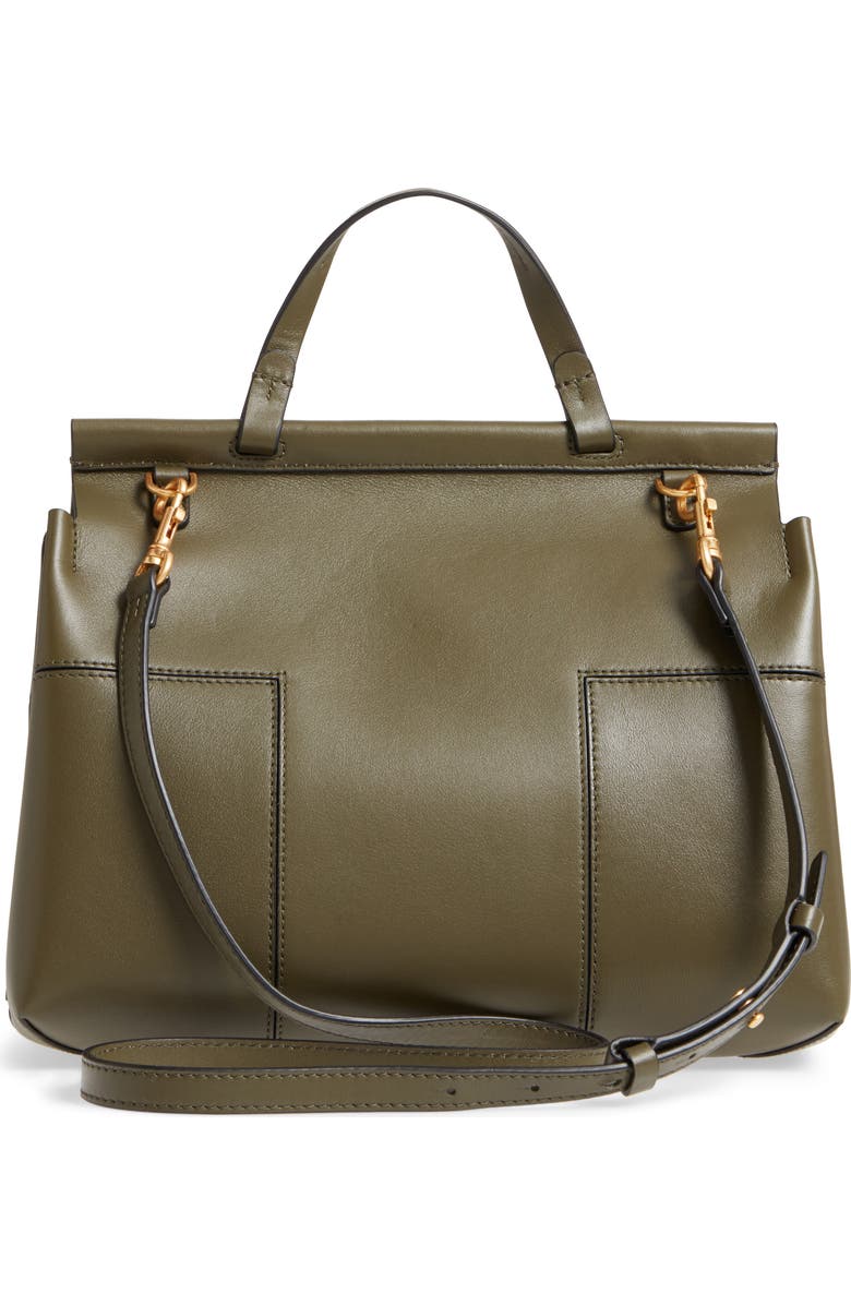 Tory Burch Block-T Studded Leather Top Handle Satchel, Alternate, color,