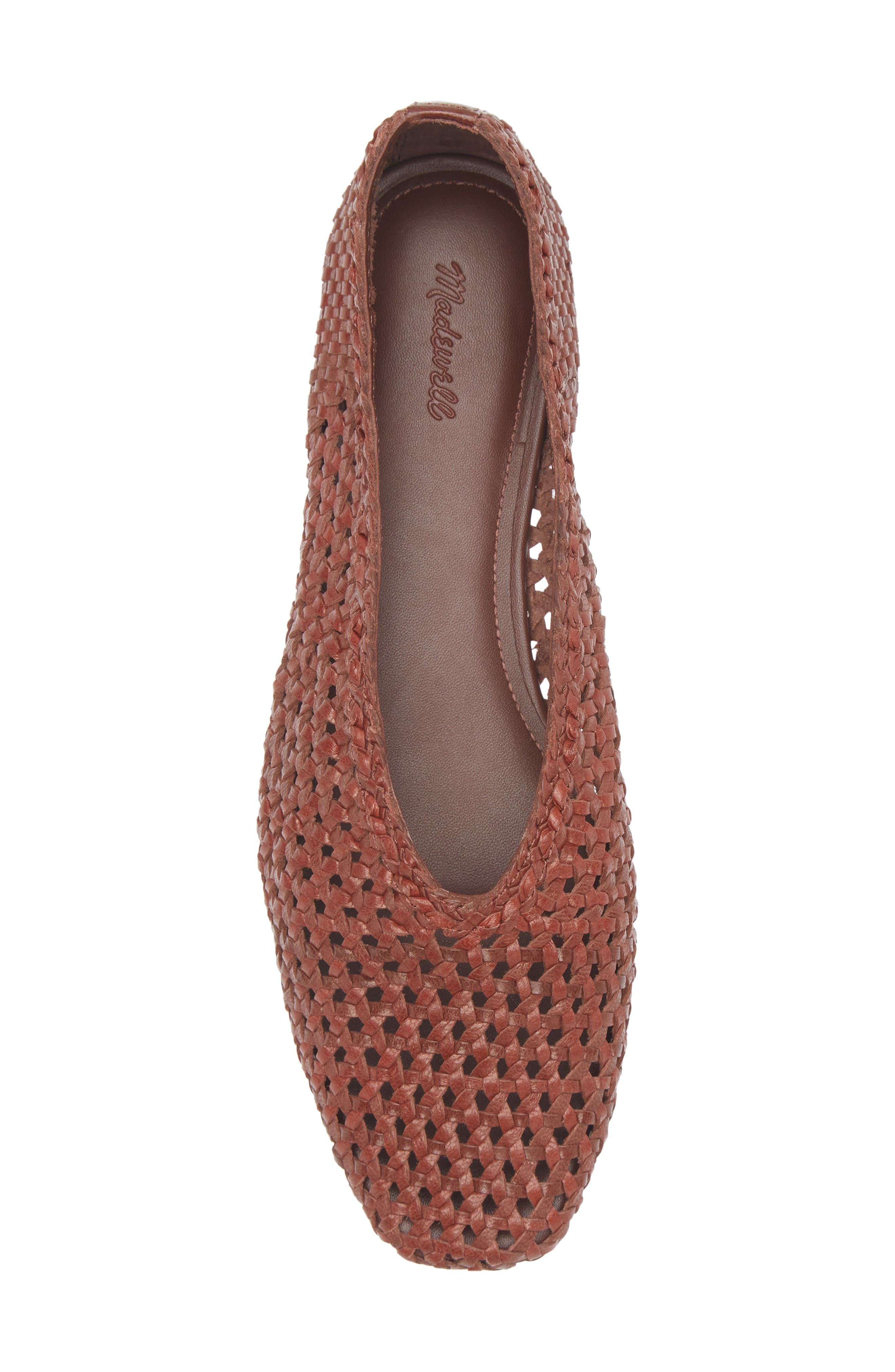 Madewell The Mylie Ballet Flat in Handwoven Leather, Alternate, color, Cherry Wood