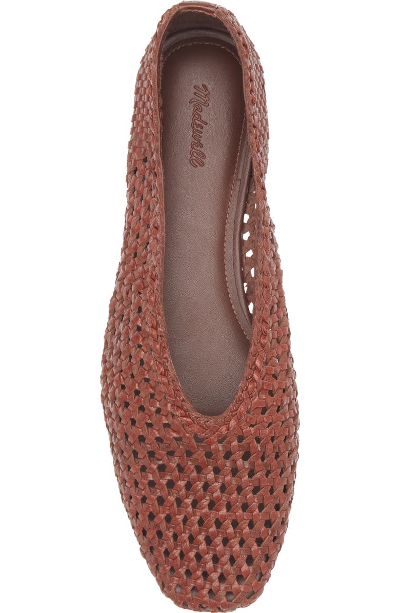 Madewell The Mylie Ballet Flat in Handwoven Leather, Alternate, color, Cherry Wood