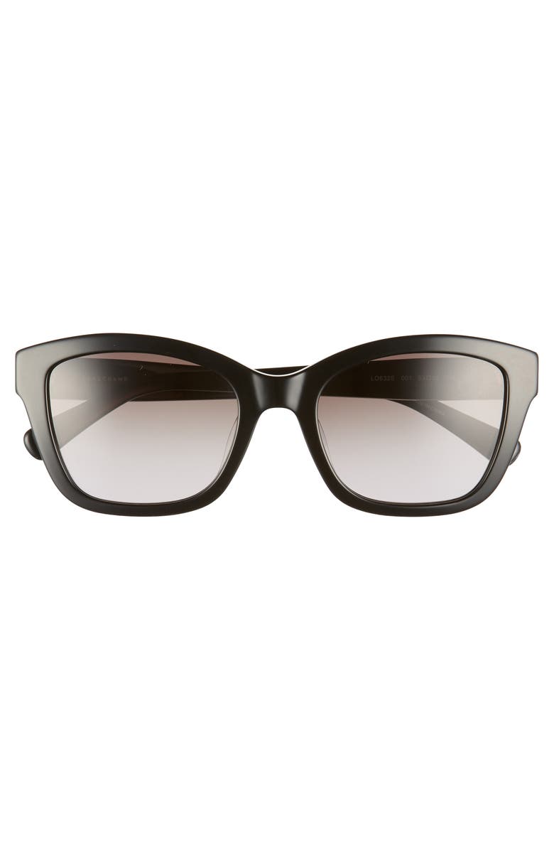 Longchamp Heritage 53mm Square Sunglasses, Alternate, color, Black