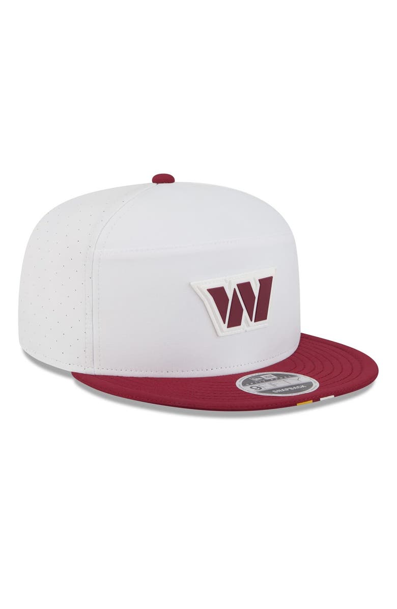 New Era Men's New Era  White/Burgundy Washington Commanders 2025 NFL Training Camp Split Panel 9FIFTY Snapback Hat, Alternate, color, White