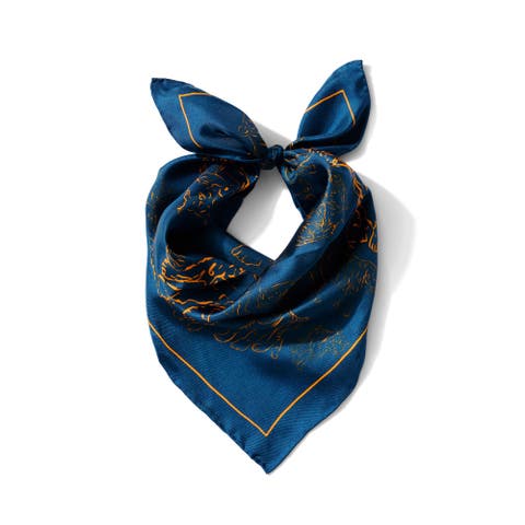Tiger Outline Silk Twill Bandana