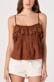 ASTR the Label Nellie Lace Trim Pintucked Tank