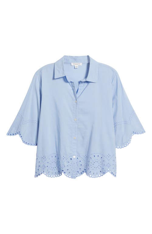 BEACHLUNCHLOUNGE BEACHLUNCHLOUNGE CLO EYELET BORDER BUTTON-UP SHIRT