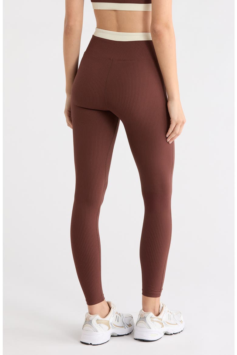 Ribbed Layered Leggings, Alternate, color, CHOCOLATE/ SHELL