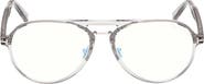 TOM FORD 57mm Pilot Blue Light Blocking Optical Glasses