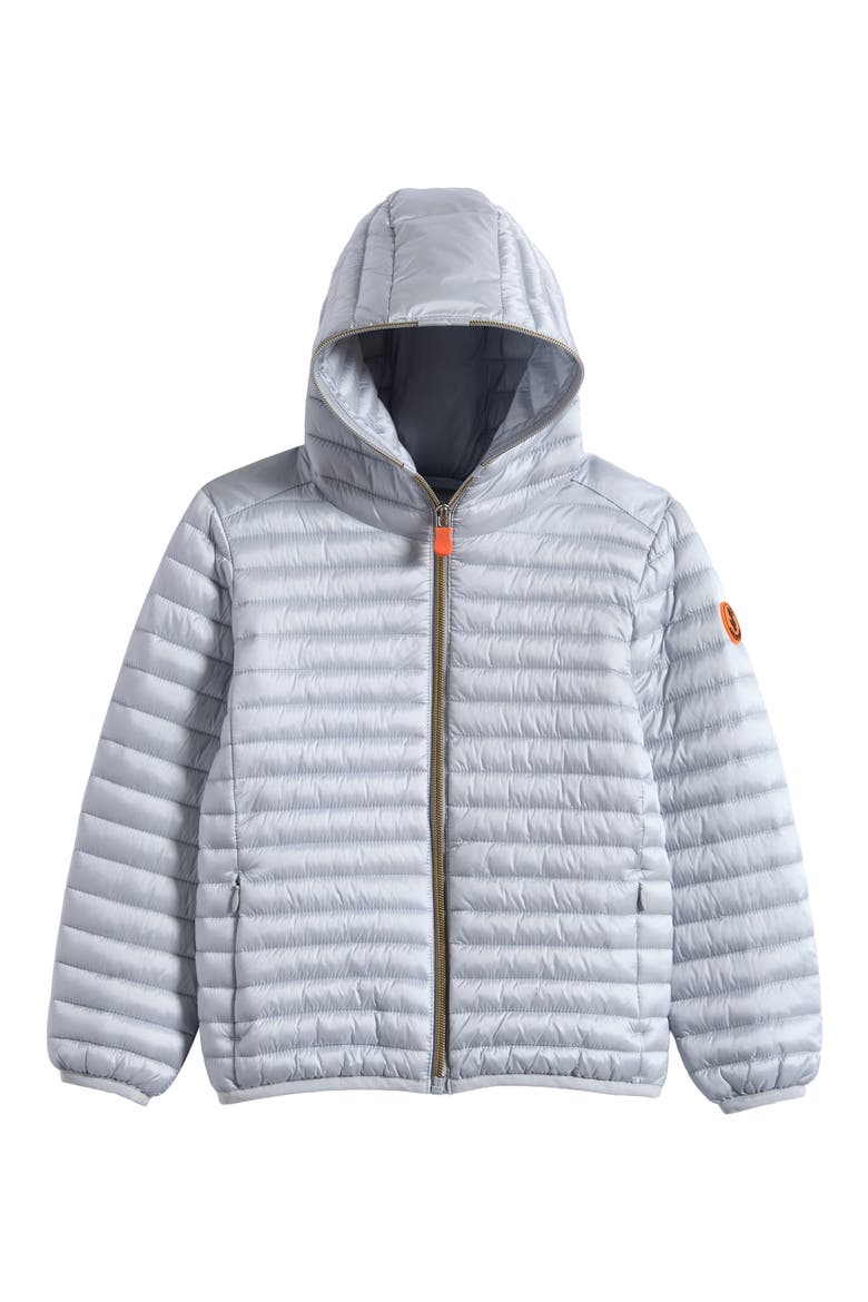 Kids' Rosy Quilted Hooded Puffer Jacket, Main, color, CRYSTAL GREY