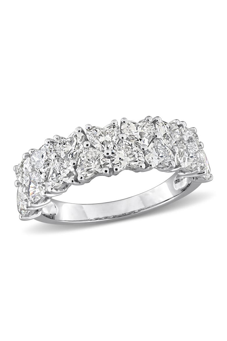 Lab Grown Diamond Double Row Ring 10k, Main, color, White Gold