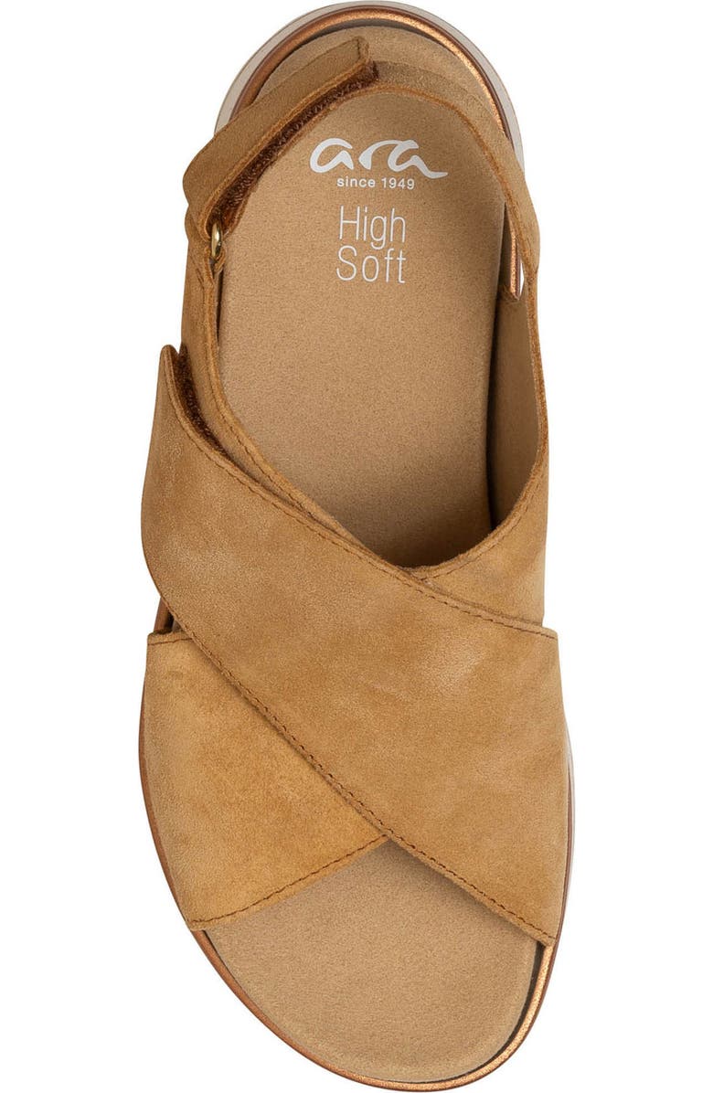ara Santiago Slingback Platform Wedge Sandal, Alternate, color, Caramel