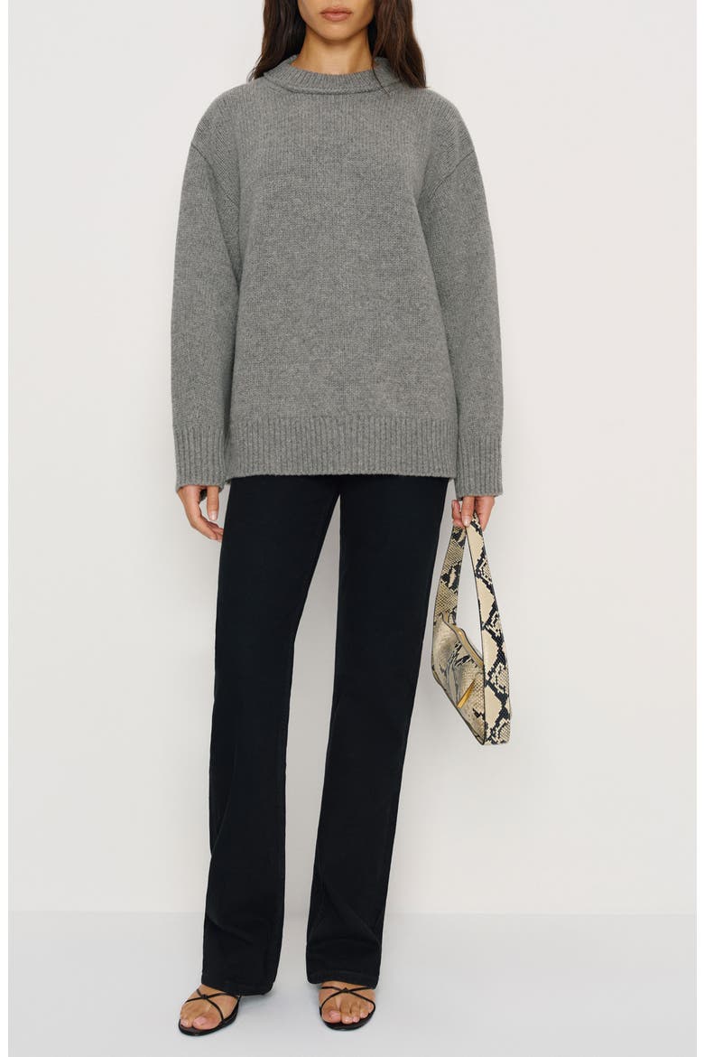 Jo Oversized Wool Sweater, Alternate, color, MID GREY