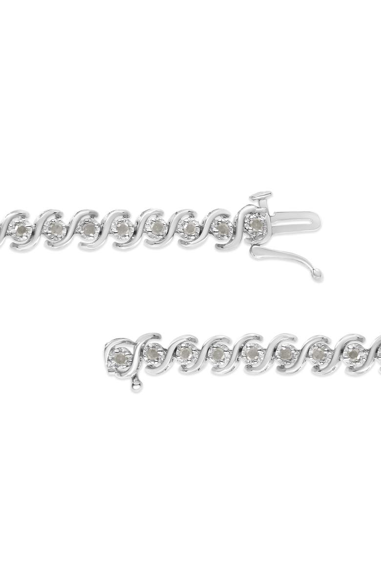 Haus of Brilliance Silver 1.0 Cttw Round Miracle-Set Diamond Tennis Bracelet, Alternate, color, White