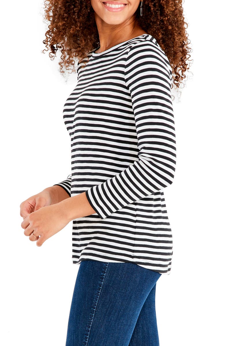 NIC+ZOE Stripe Cotton & Modal T-Shirt, Alternate, color,