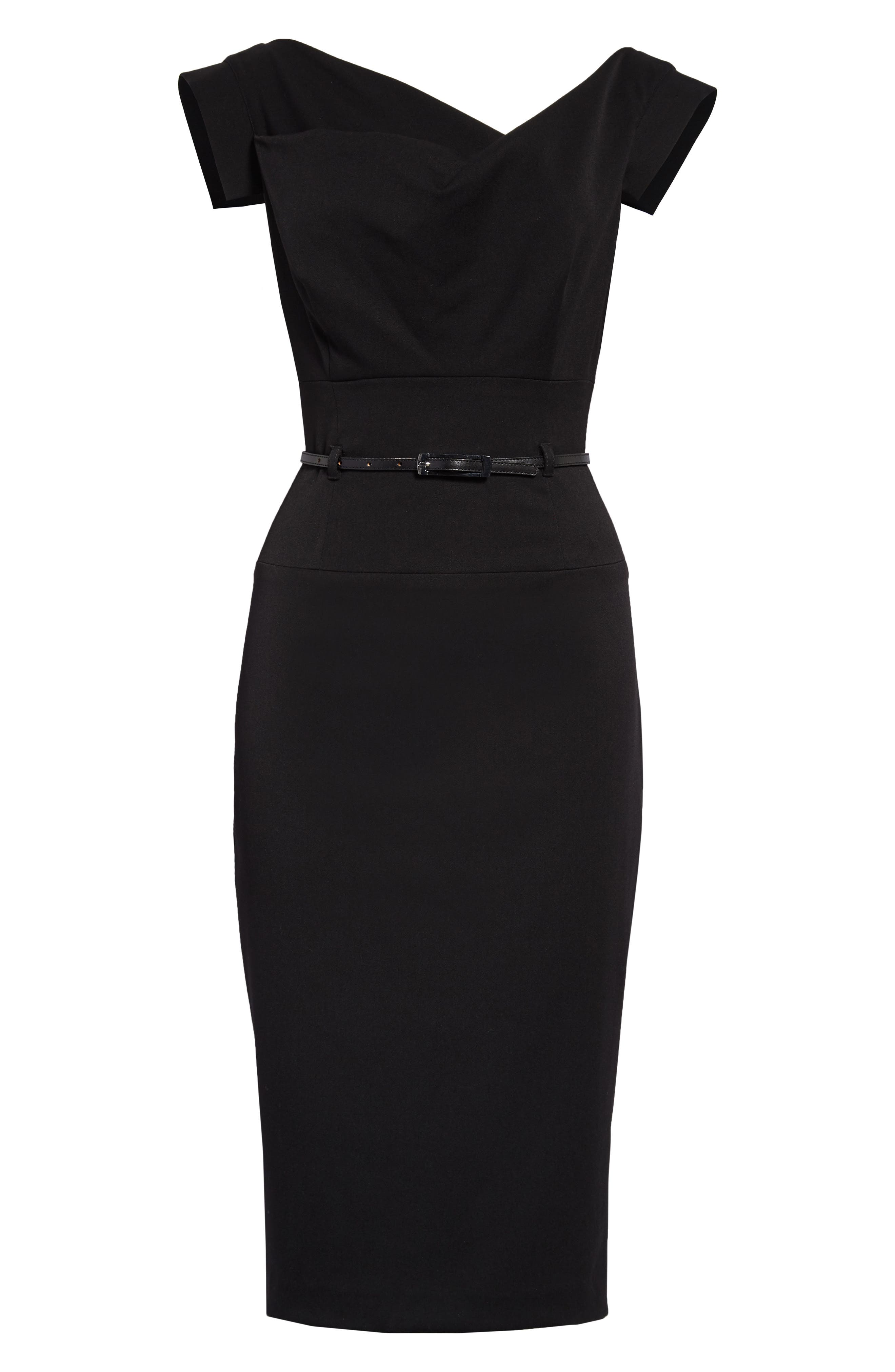 black halo dresses nordstrom Black Halo Women's Jackie Belted Sheath Dress - Cobalt