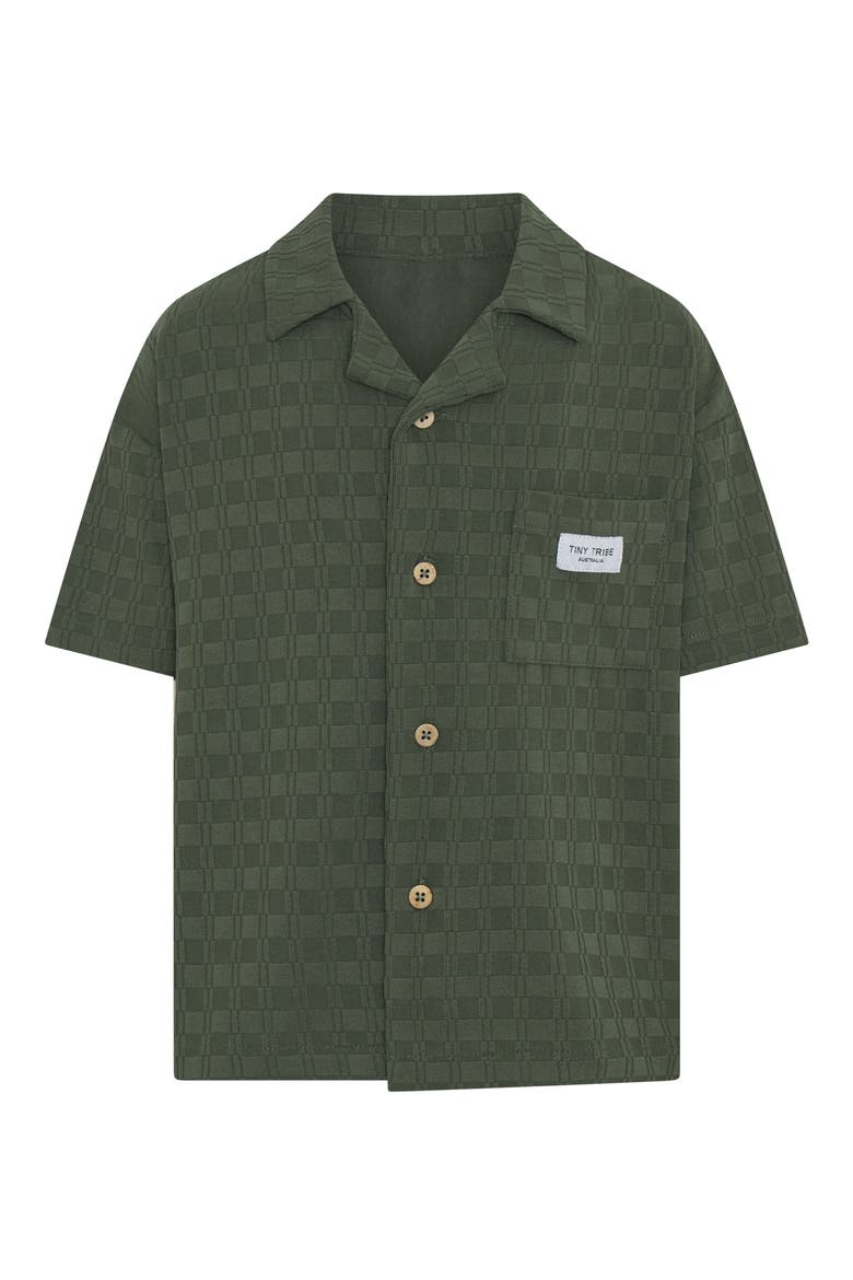Kids' Textured Camp Shirt, Main, color, OLIVE