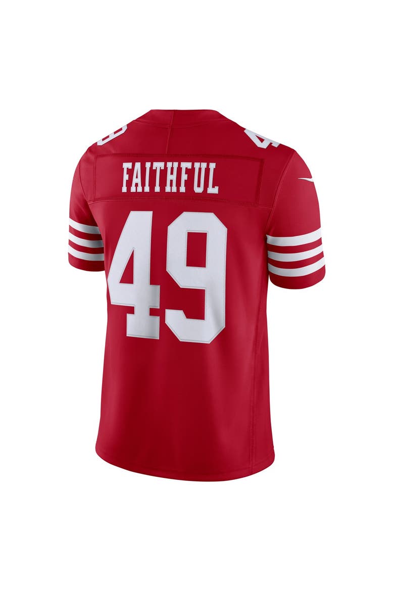 Men's Nike The Faithful Scarlet San Francisco 49ers Team Vapor F.U.S.E. Stitched Limited Jersey, Alternate, color, Scarlet