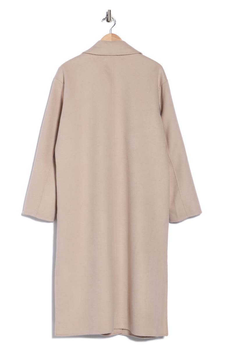 Rebecca Minkoff Double Faced Wool Reefer Coat, Alternate, color, Stone