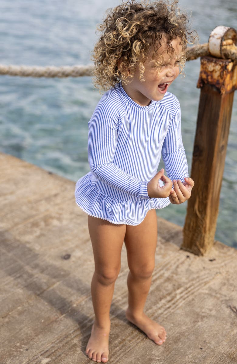 Snapper Rock Parisian Summer Long Sleeve Skirted One-Piece Swimsuit, Alternate, color, 