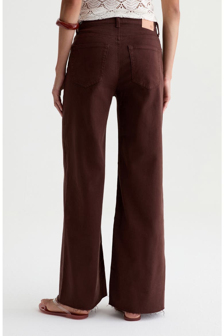 Saige High Waist Raw Hem Wide Leg Jeans, Alternate, color, COFFEE BEAN