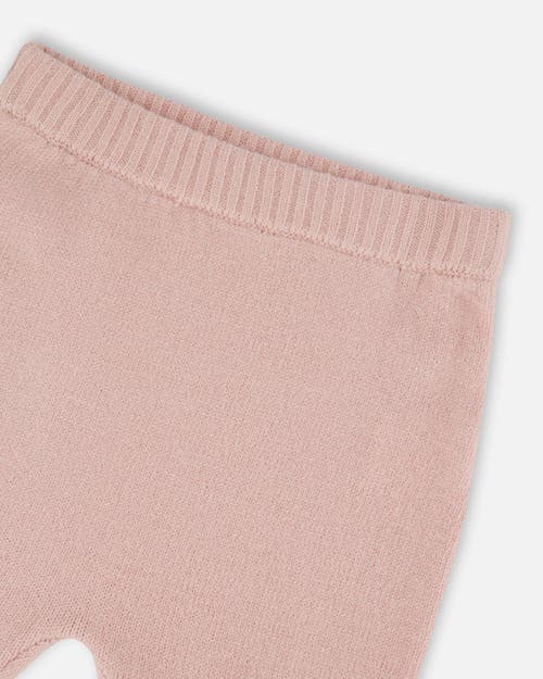 Deux Par Deux Girl Knitted Top And Pant Set In Pink