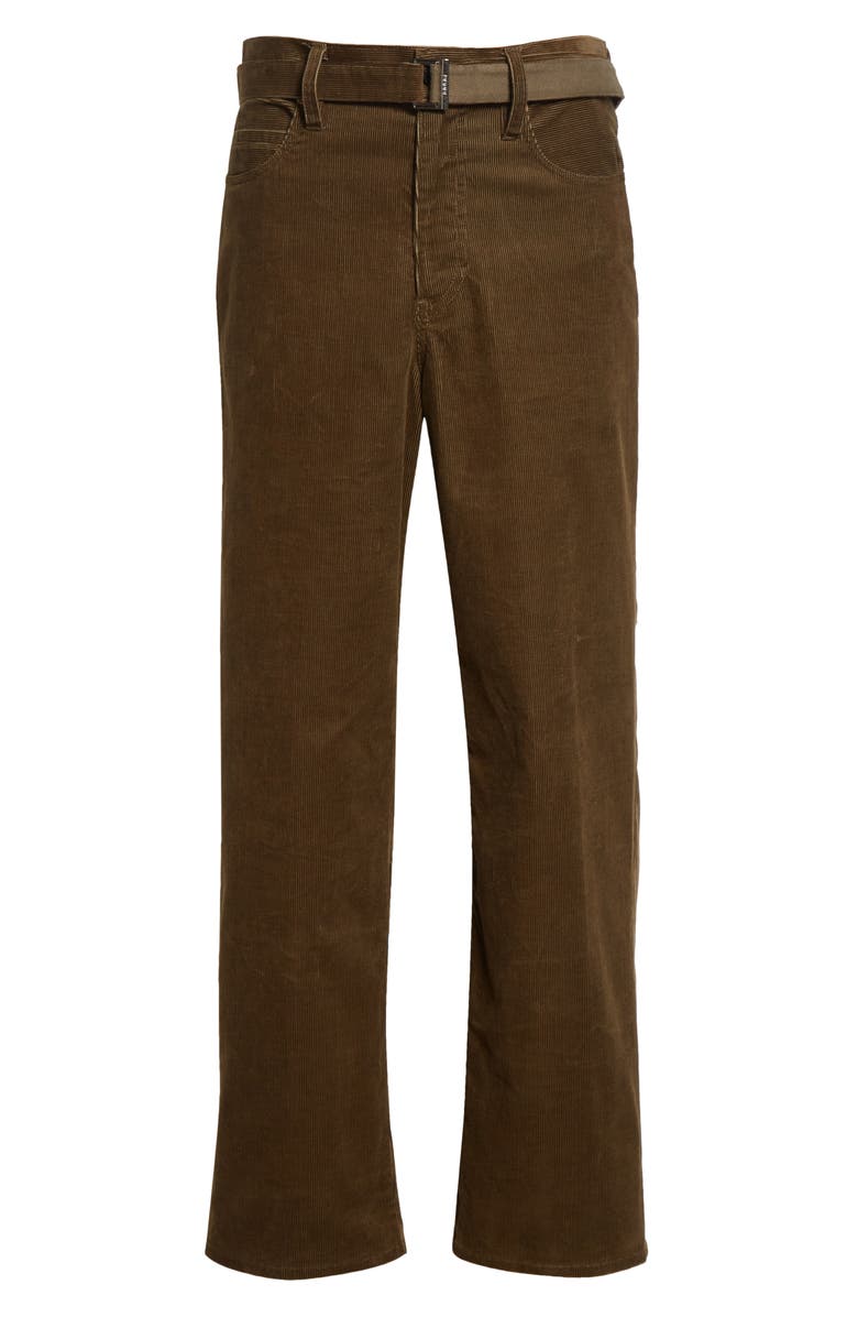 Sacai Belted Corduroy Five Pocket Pants, Alternate, color, Khaki