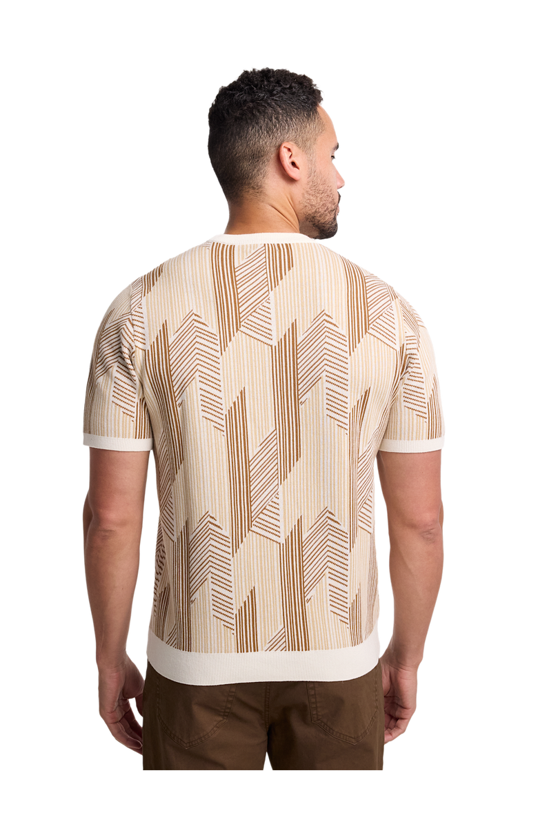 Paul Fredrick Cotton Crewneck Sweater Short Sleeve, Alternate, color, Ivory