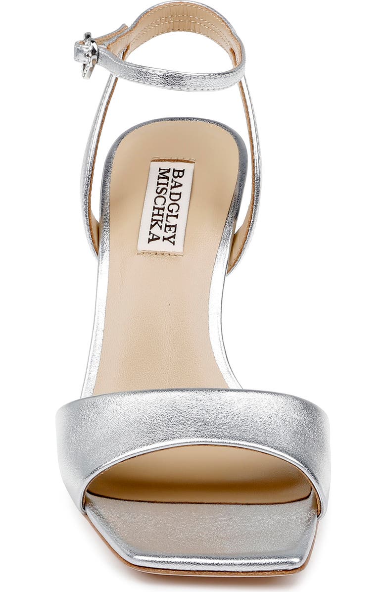 BADGLEY MISCHKA Cady Ankle Strap Sandal, Alternate, color, Silverleat