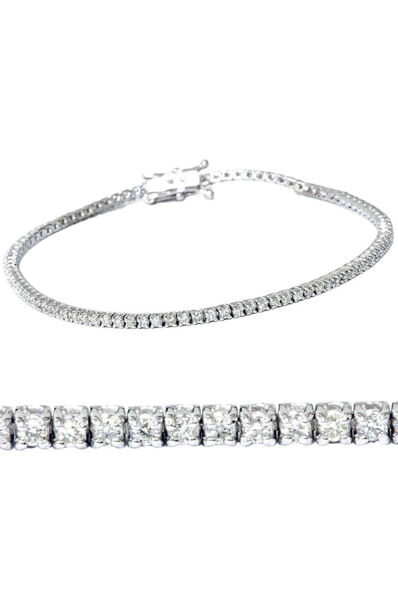 Bliss Diamond 1ct Lab Grown Diamond Tennis Bracelet 18K Gold 7" Double Lock Clasp, Main, color,