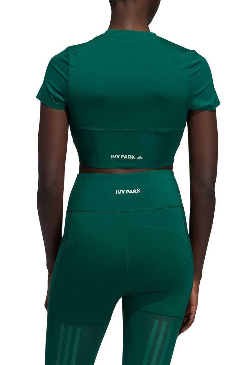 Corset Crop Top, Alternate, color, DARK GREEN