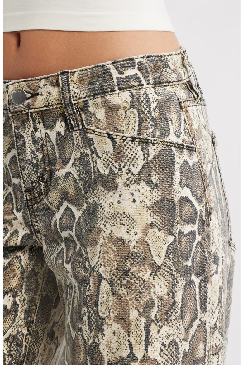 Althea Snakeskin Print Low Rise Wide Leg Jeans, Alternate, color, SNAKE