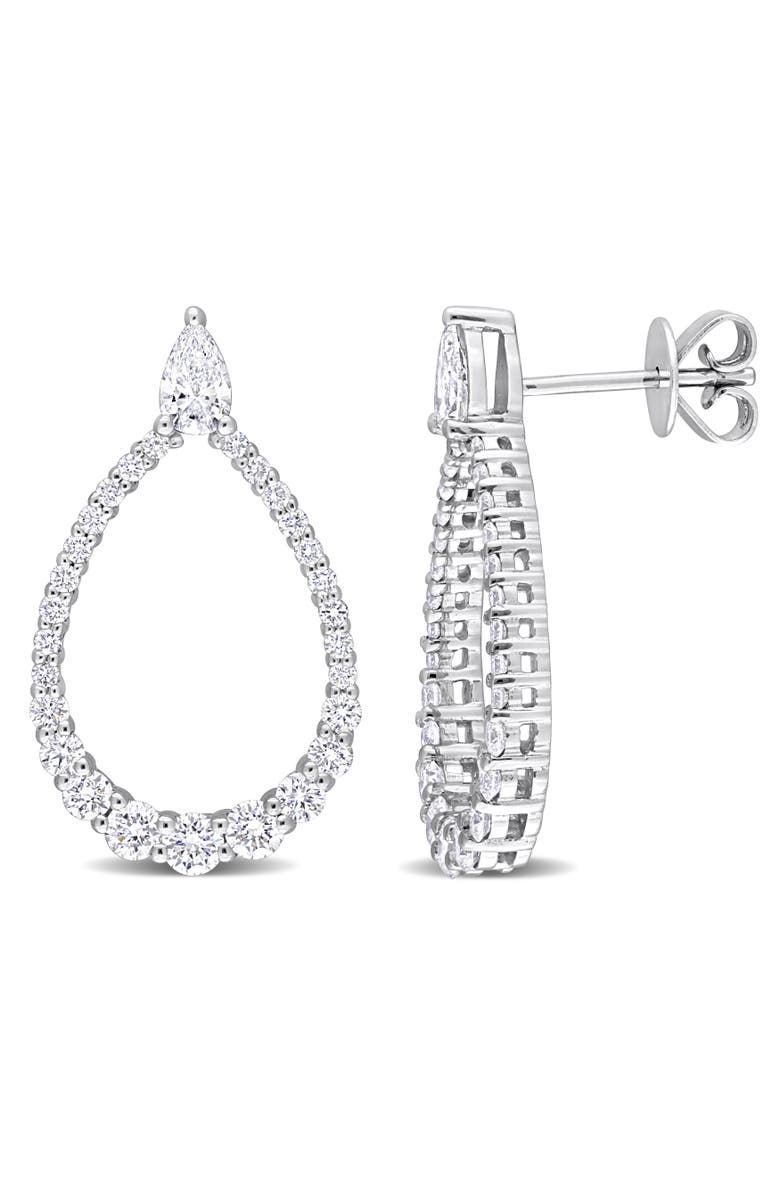 Julianna B. Lab-Grown Diamond Open Teardrop Earrings 14k, Main, color, White Gold