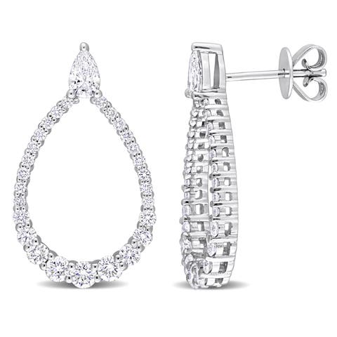 Lab-Grown Diamond Open Teardrop Earrings 14k