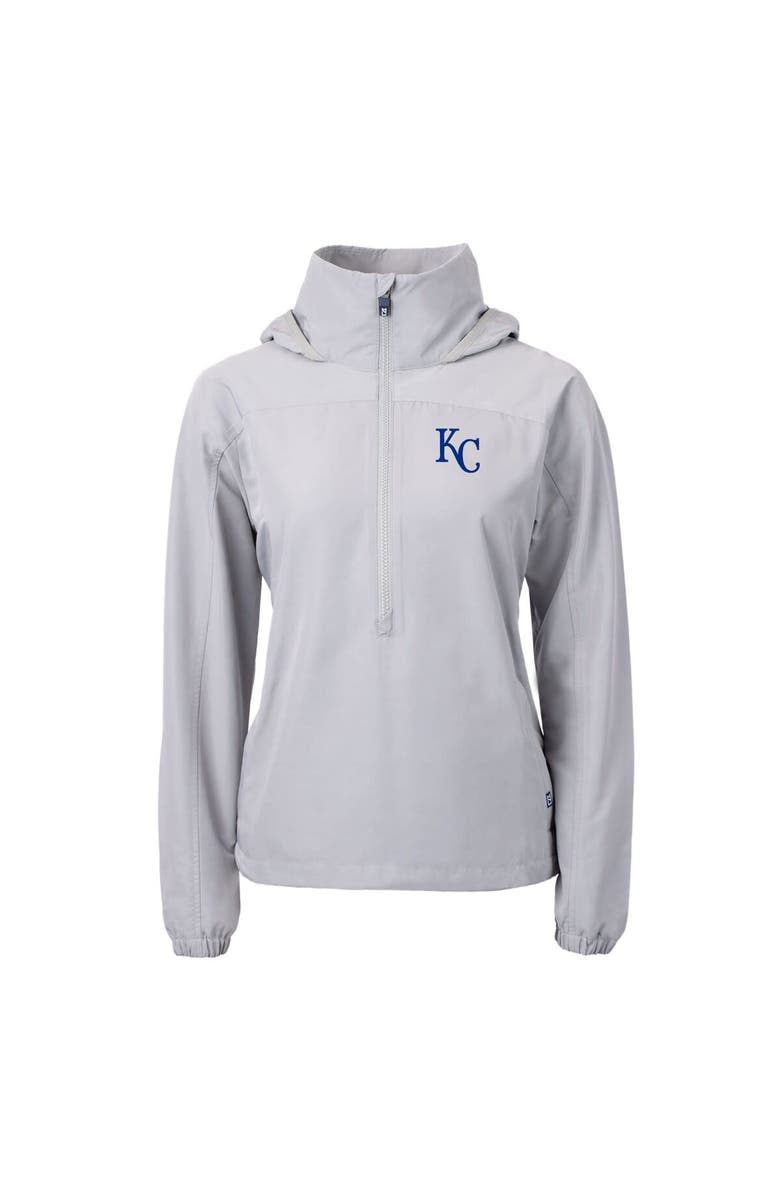 Cutter & Buck Women's Cutter & Buck  Gray Kansas City Royals Charter Eco Recycled Half-Zip Anorak Jacket, Alternate, color, 