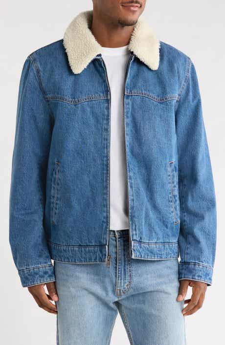 Western Faux Shearling Lined Denim Jacket