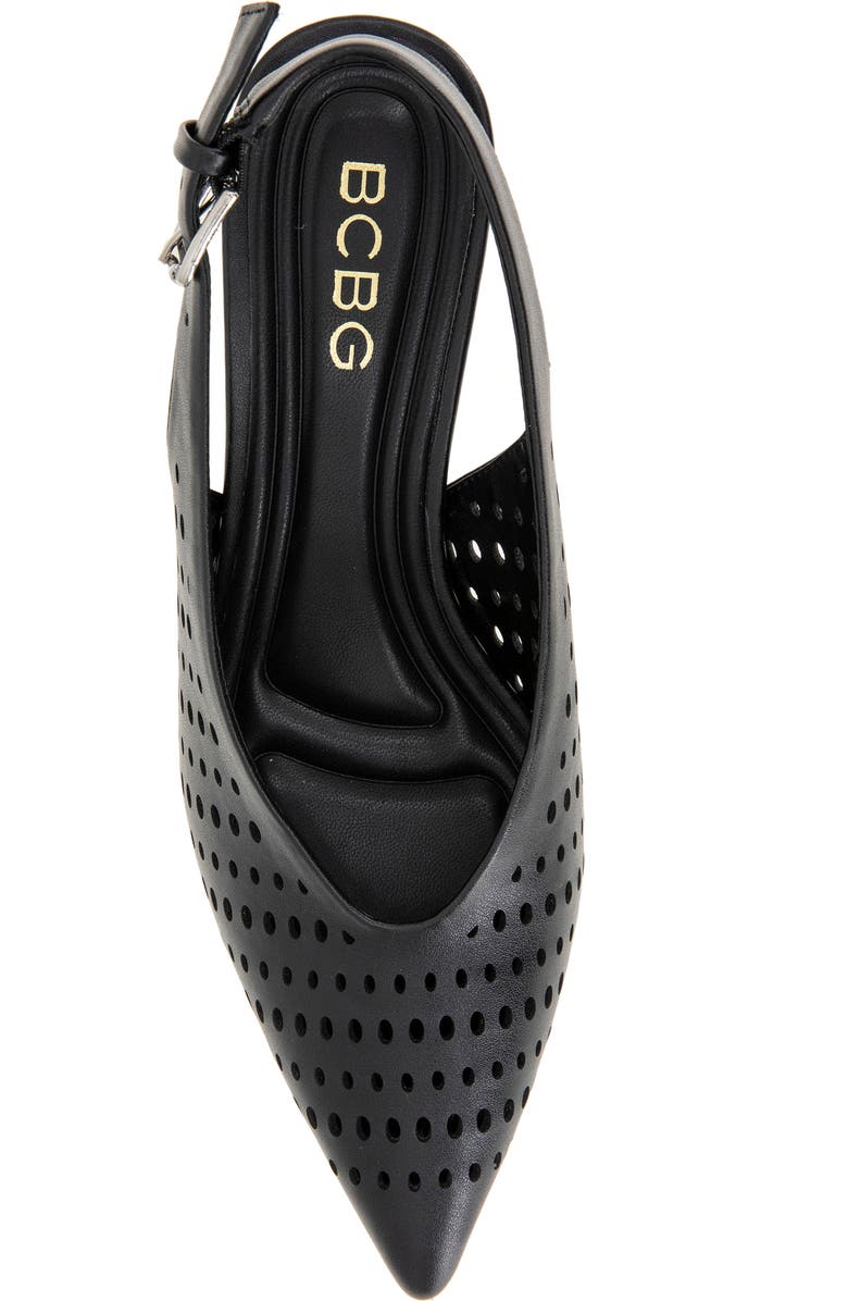 BCBG Pawnee Slingback Pointed Toe Kitten Heel Pump, Alternate, color, Black