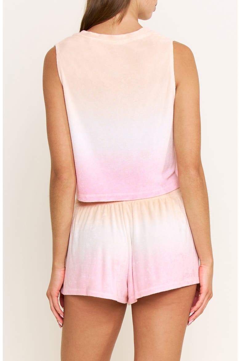 Take a Break Shortie Pajamas, Alternate, color, SUNSET DIP-DYE