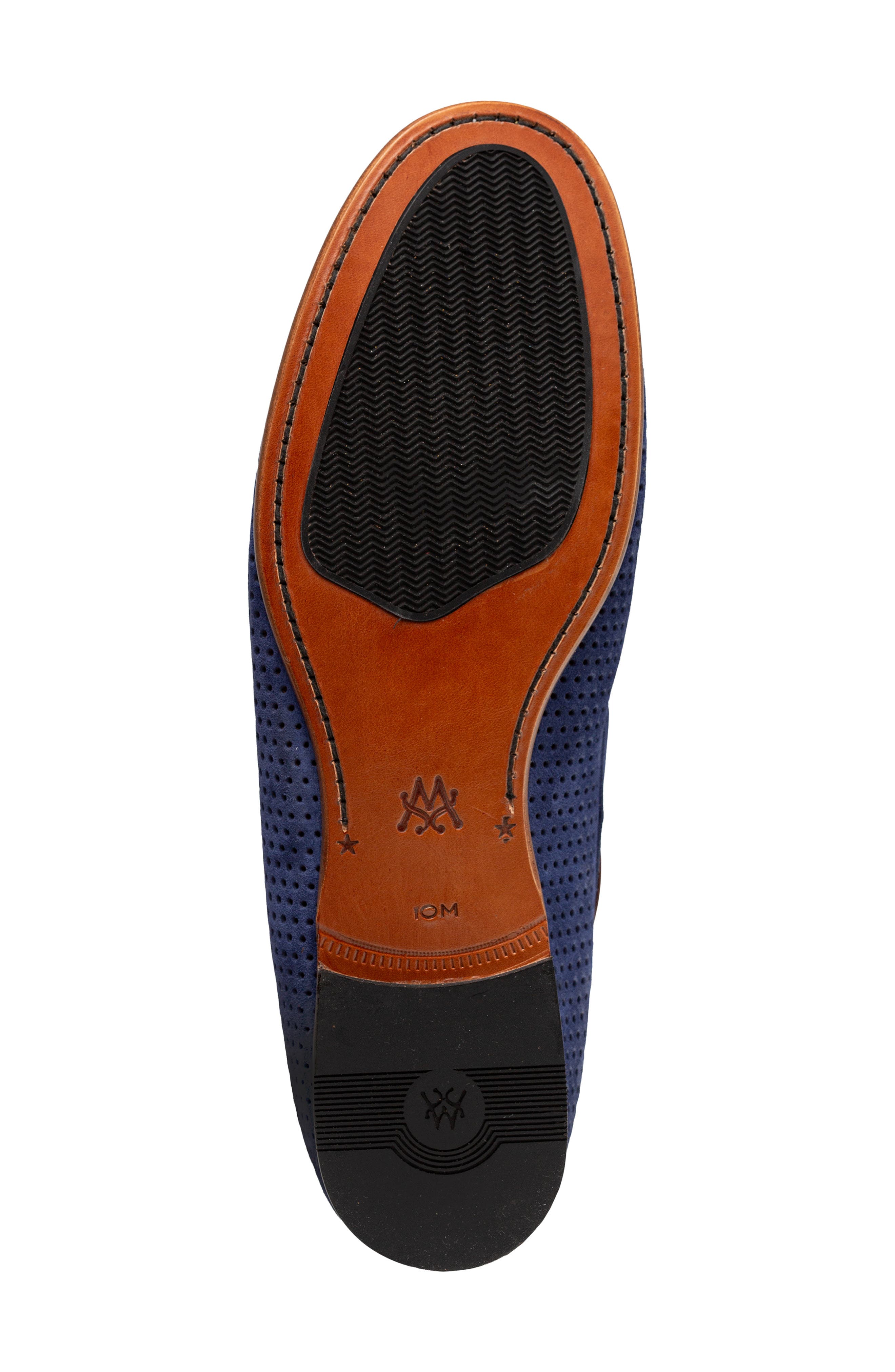 Mezlan Tarraco Perforated Suede Bit Loafer, Alternate, color, Blue